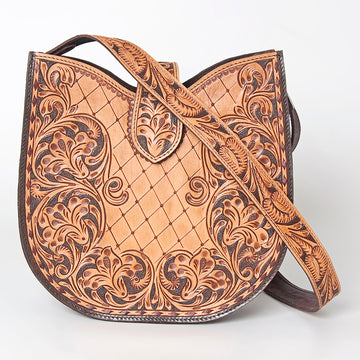 American Darling Cross Body Hand Tooled Hair on-Genuine Leather Western Women Bag Handbag Purse | Crossbody for Cute